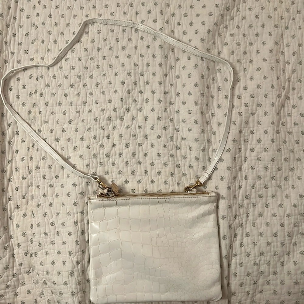 Clare V double sac large white crocs